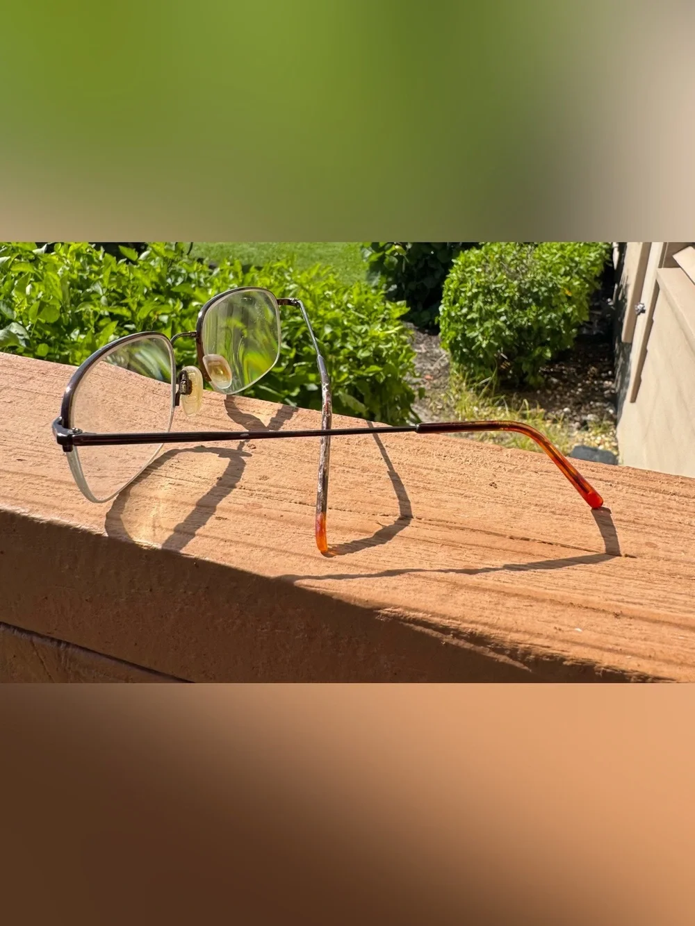 Ti-Flex T1506 Cognac Brown Half Rim Rectangular Eyeglass Frames Only 54-19-140